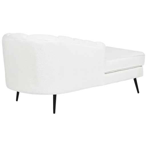 Chaise longue à direita ALLIER Bouclé Branco creme