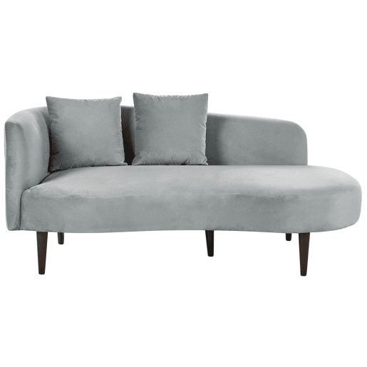 Chaise longue à esquerda CHAUMONT Veludo Cinzento claro Chaise longue à esquerda CHAUMONT Veludo Cinzento claro