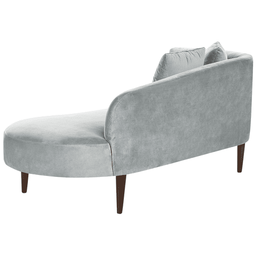 Chaise longue à esquerda CHAUMONT Veludo Cinzento claro Chaise longue à esquerda CHAUMONT Veludo Cinzento claro