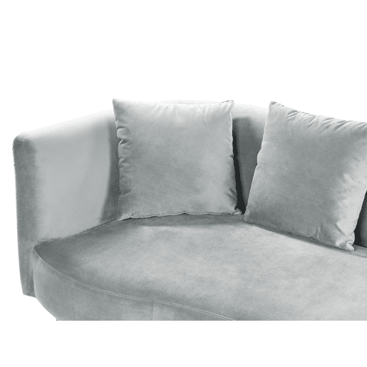 Chaise longue à esquerda CHAUMONT Veludo Cinzento claro Chaise longue à esquerda CHAUMONT Veludo Cinzento claro