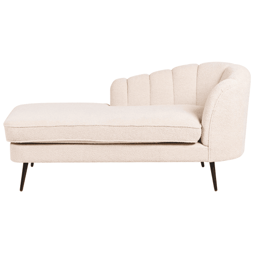 Chaise longue à direita ALLIER Bouclé Creme claro