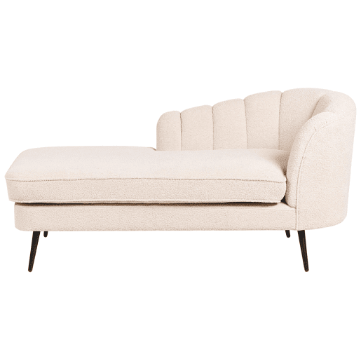 Chaise longue à direita ALLIER Bouclé Creme claro