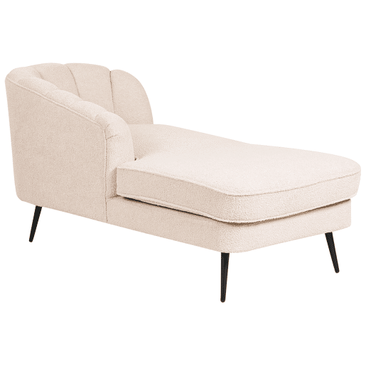 Chaise longue à direita ALLIER Bouclé Creme claro