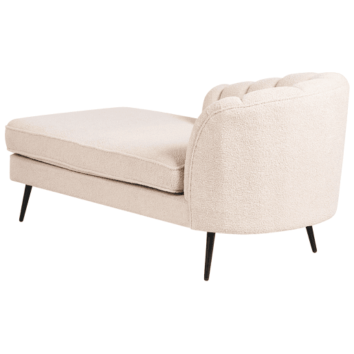 Chaise longue à direita ALLIER Bouclé Creme claro