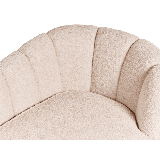 Chaise longue à direita ALLIER Bouclé Creme claro