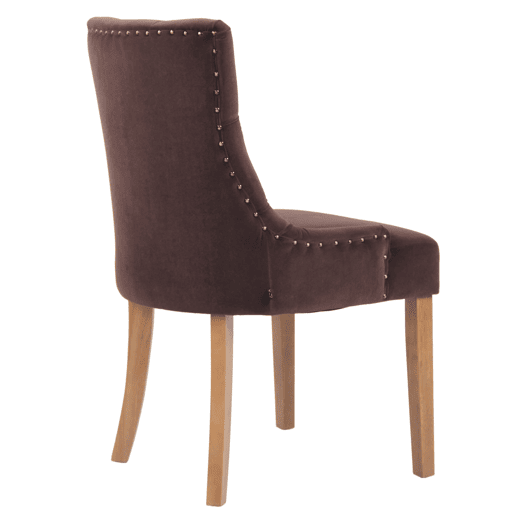 Juego de 4 sillas de comedor Aberdeen en terciopelo Marrón 58X55X92 cm