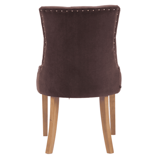 Juego de 4 sillas de comedor Aberdeen en terciopelo Marrón 58X55X92 cm