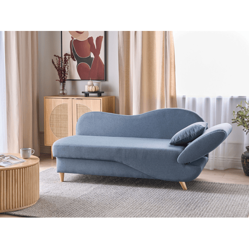 Beliani Chaise longue à direita Linho sintético MERI Beliani Chaise longue à direita Linho sintético MERI