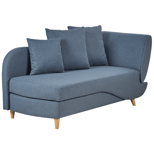 Beliani Chaise longue à direita Linho sintético MERI Beliani Chaise longue à direita Linho sintético MERI