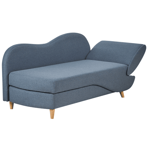 Beliani Chaise longue à direita Linho sintético MERI Beliani Chaise longue à direita Linho sintético MERI