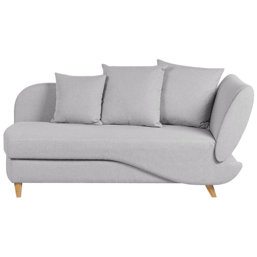 Beliani Chaise longue à direita Linho sintético MERI