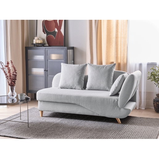 Beliani Chaise longue à direita Linho sintético MERI