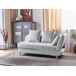 Beliani Chaise longue derecho Lino sintético MERI Beliani Chaise longue derecho Lino sintético MERI Gris Claro