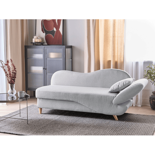 Beliani Chaise longue à direita Linho sintético MERI