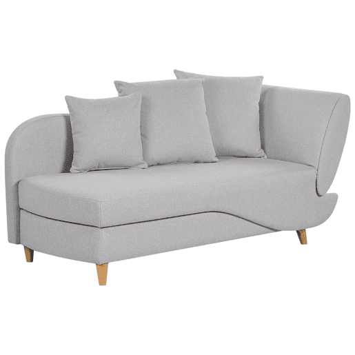 Beliani Chaise longue à direita Linho sintético MERI