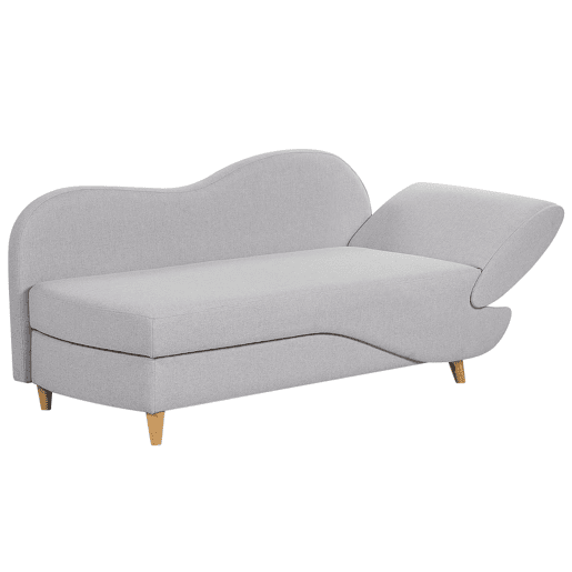 Beliani Chaise longue à direita Linho sintético MERI