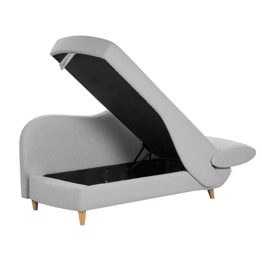 Beliani Chaise longue à direita Linho sintético MERI