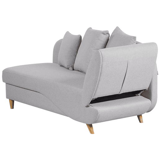 Beliani Chaise longue à direita Linho sintético MERI