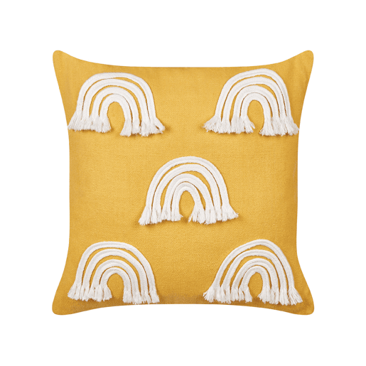 Conjunto de 2 almofadas decorativas LEEA Algodão 45 x 45 cm Amarelo