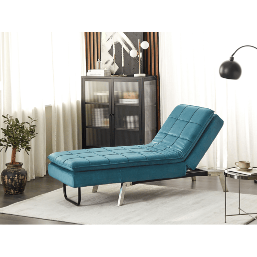 Beliani Chaise longue Veludo LOIRET Beliani Chaise longue Veludo LOIRET