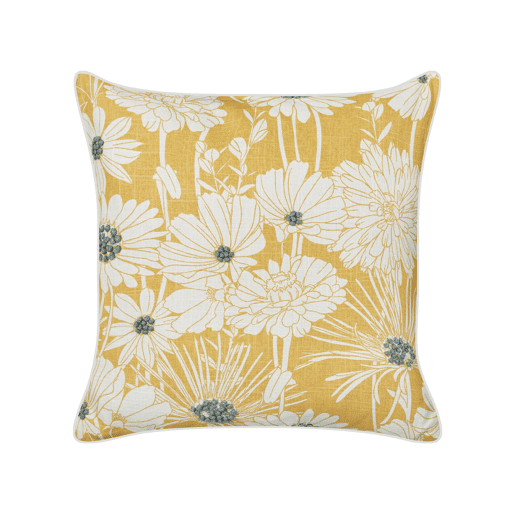Conjunto de 2 almofadas decorativas SCIRPUS Algodão 45 x 45 cm Amarelo Padrão floral