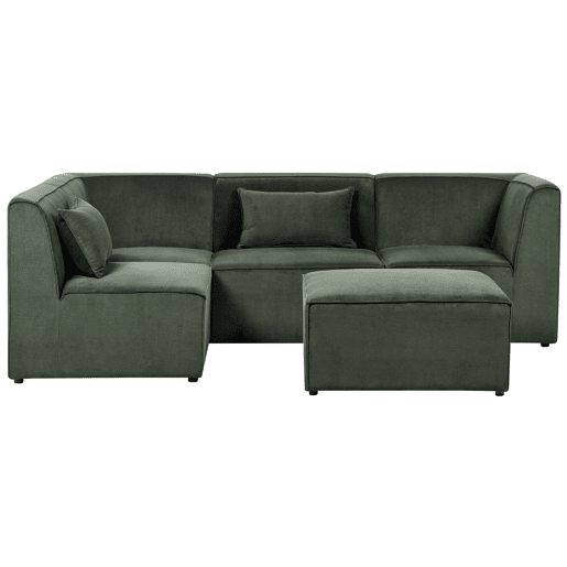 Beliani Sofá com repousa-pés Bombazine LEMVIG