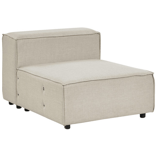 Sofá de canto modular APRICA Linho sintético Creme com repousa-pés 2 lugares à direita