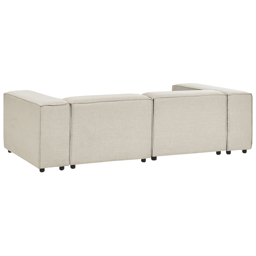 Sofá de canto modular APRICA Linho sintético Creme 2 lugares à direita