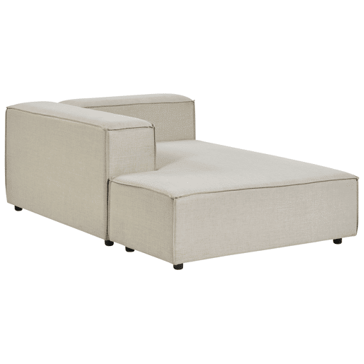 Sofá de canto modular APRICA Linho sintético Creme 2 lugares à direita