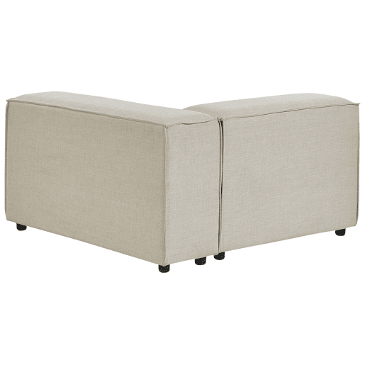 Sofá de canto modular APRICA Linho sintético Creme 2 lugares à direita