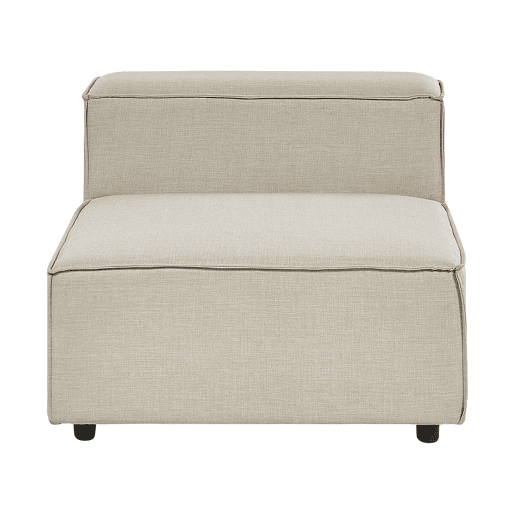Sofá de canto modular APRICA Linho sintético Creme 2 lugares à direita