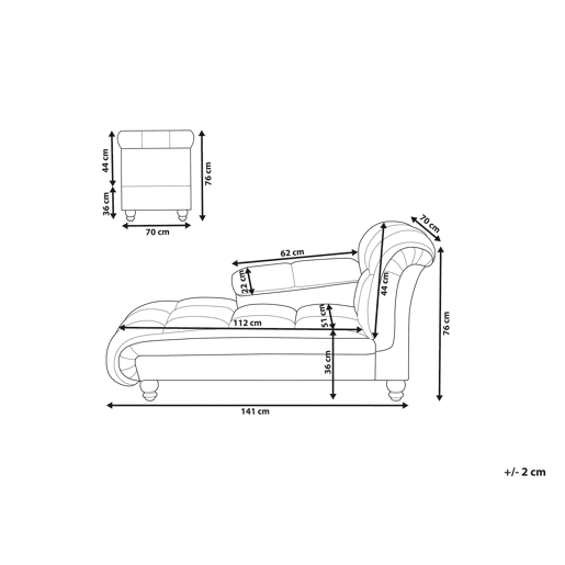 Beliani Chaise longue à direita Poliéster LORMONT