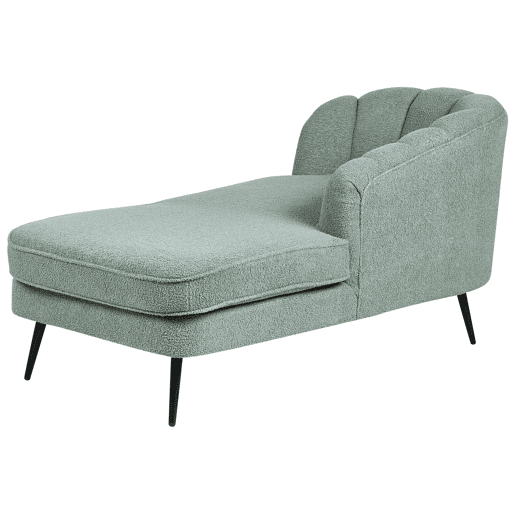 Chaise longue à esquerda ALLIER Bouclé Verde Chaise longue à esquerda ALLIER Bouclé Verde