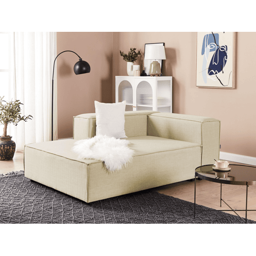 Chaise longue APRICA Linho sintético Creme