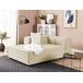 Beliani Chaise longue Lino sintético APRICA Beliani Chaise longue Lino sintético APRICA Beige