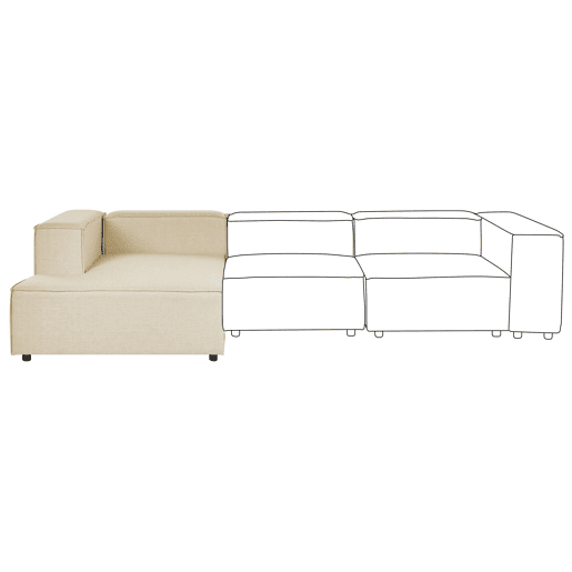 Chaise longue APRICA Linho sintético Creme