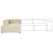 Beliani Chaise longue Lino sintético APRICA Beliani Chaise longue Lino sintético APRICA Beige