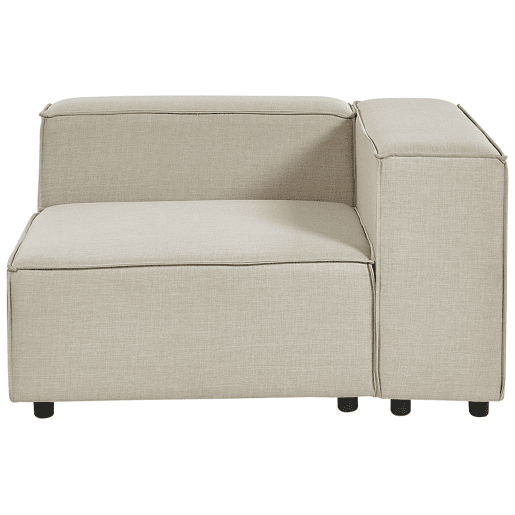 Sofá de canto modular APRICA Linho sintético Creme 3 lugares à direita