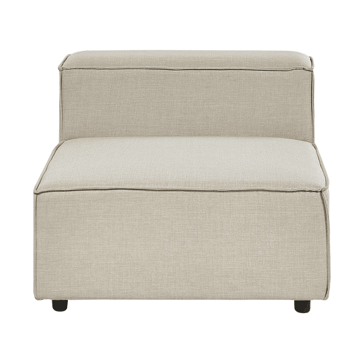 Sofá de canto modular APRICA Linho sintético Creme 3 lugares à direita
