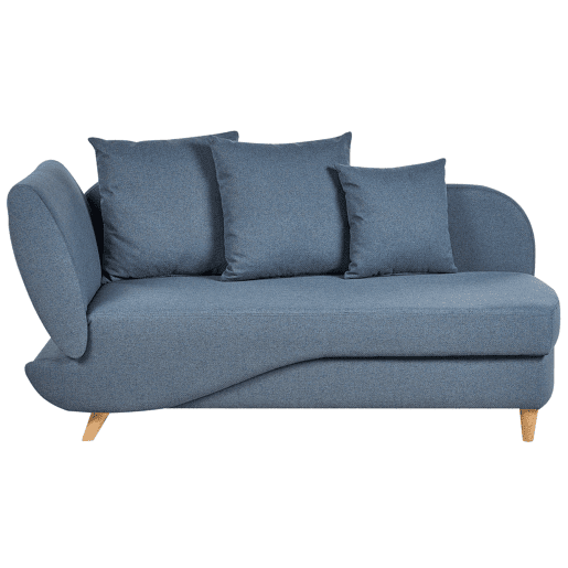 Beliani Chaise longue à esquerda Linho sintético MERI Beliani Chaise longue à esquerda Linho sintético MERI