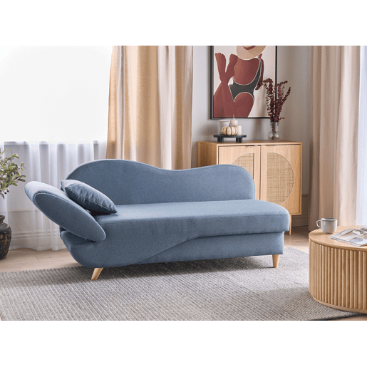 Beliani Chaise longue à esquerda Linho sintético MERI Beliani Chaise longue à esquerda Linho sintético MERI