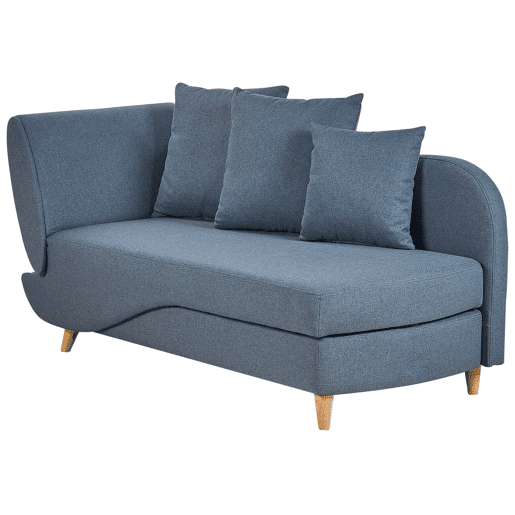 Beliani Chaise longue à esquerda Linho sintético MERI Beliani Chaise longue à esquerda Linho sintético MERI