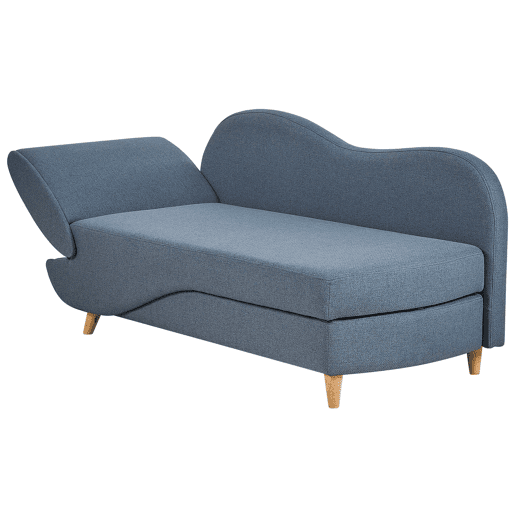Beliani Chaise longue à esquerda Linho sintético MERI Beliani Chaise longue à esquerda Linho sintético MERI