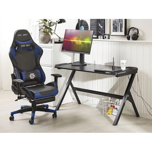 Secretária de jogos DANVERS Preto 120 cm 60 cm LED RGB
