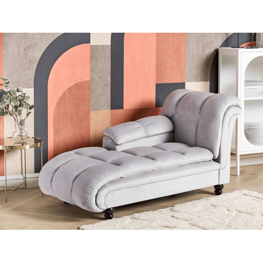 Beliani Chaise longue à direita Veludo LORMONT
