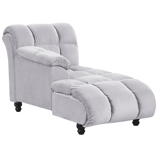 Beliani Chaise longue à direita Veludo LORMONT