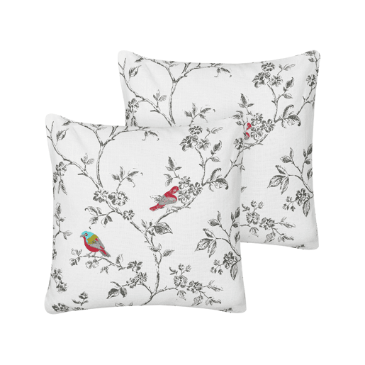 Almofada decorativa DILLENIA Algodão 45 x 45 cm Branco
