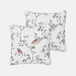 Almofada decorativa DILLENIA Algodão 45 x 45 cm Branco