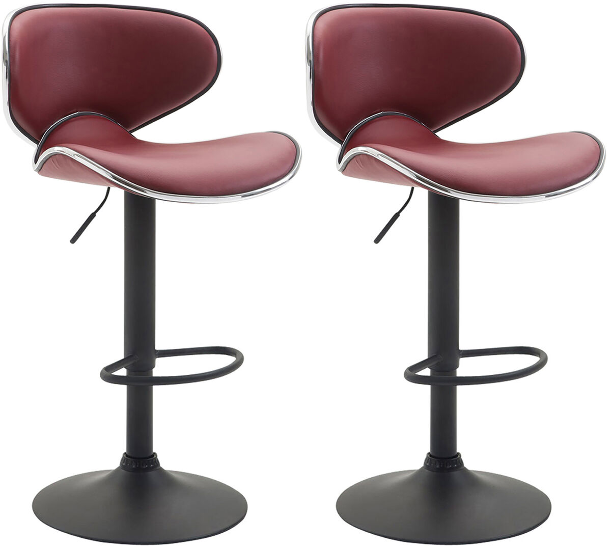 Set de 2 taburetes las vegas tapizado en cuero sintético 49x46x88-108 cm