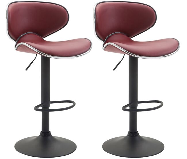 Set de 2 taburetes las vegas tapizado en cuero sintético 49x46x88-108 cm